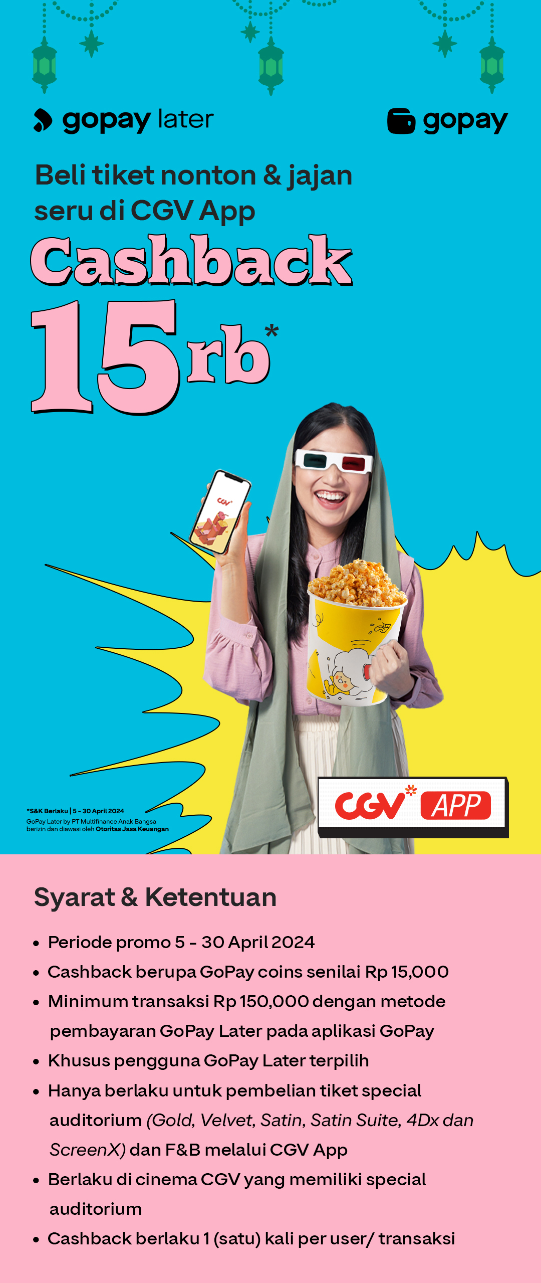 Cashback 15 Ribu Beli Tiket And Jajan Di Cgv App Bayar Pakai Gopay Later